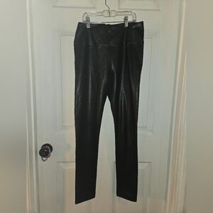 7 For All Mankind Medium Black Faux Leather High Waist Versatile Ankle Leggings